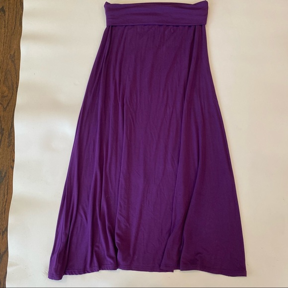 Violet Jersey Fold-Over Maxi Skirt - Picture 4 of 8